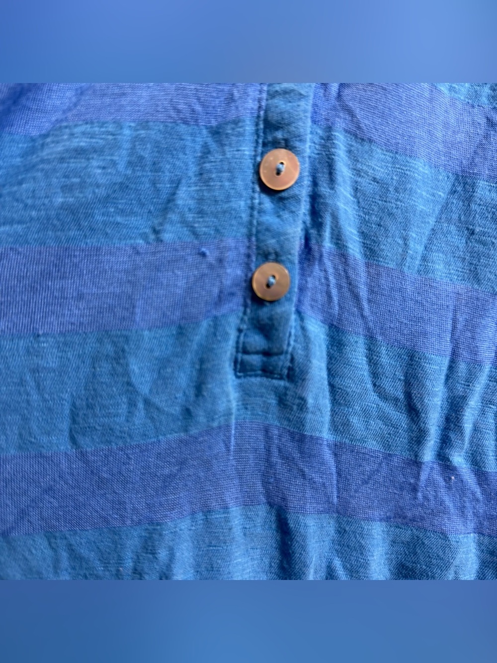 American Eagle • Slub Striped V Neck Henley Top Blue XXL ASO Bella Swan - Picture 9 of 12